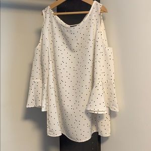 Polka dot off the shoulder blouse